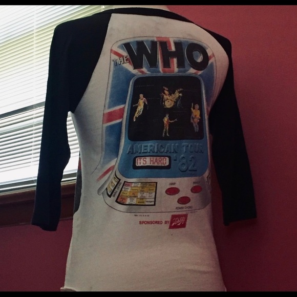 THE WHO - AMERICAN TOUR 82 AUTH. VINTAGE ROCK BASEBALL TEE - OG T-SHIRT (repost) - Picture 3 of 3